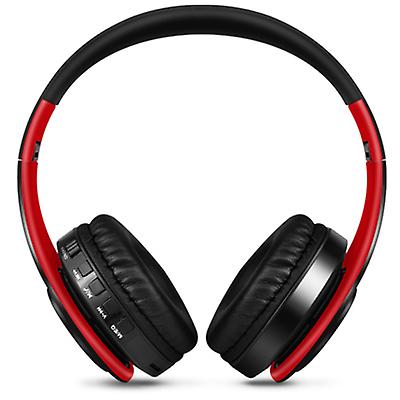 black+red Wireless Bluetooth Headphones Noise Cancelling Over-Ear HD Stereo Foldable Earphones AZ20015