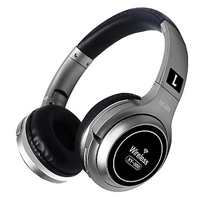 silver Wireless Bluetooth Headphones with Noise Cancelling Over-Ear Stereo Earphones AZ13154