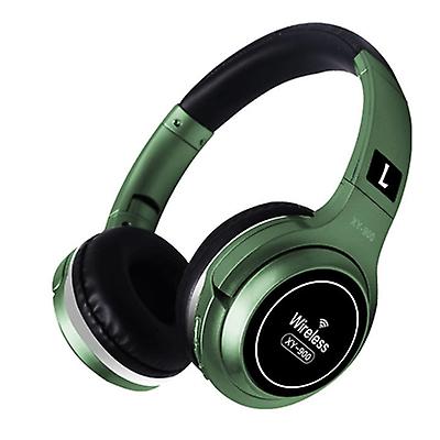 green Wireless Bluetooth Headphones with Noise Cancelling Over-Ear Stereo Earphones AZ13152