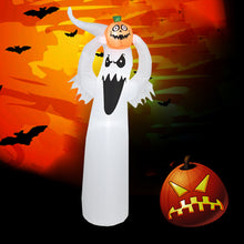 Lade das Bild in den Galerie-Viewer, 1.8 M Halloween Glowing Inflation Model, White Ghost Little Ghost Lifting Pumpkin Yard Balloons Decoration
