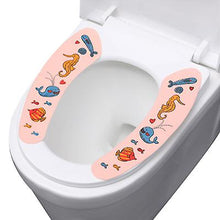 Lade das Bild in den Galerie-Viewer, 2Pcs rabbit pink Adhesive cartoon toilet stickers to keep warm and thick electrostatic toilet seat
