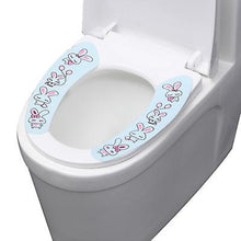 Lade das Bild in den Galerie-Viewer, 2Pcs rabbit pink Adhesive cartoon toilet stickers to keep warm and thick electrostatic toilet seat
