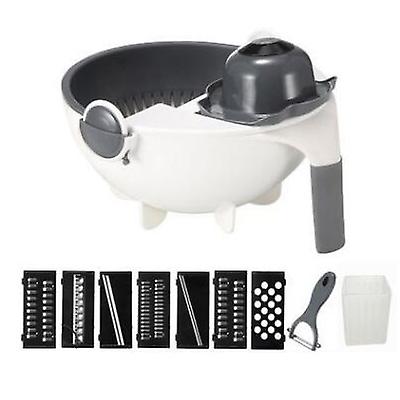 12pcs 9pcs / 12pcs set multifunctional food slicer adjustable vegetable and fruit slicer with drain basket AZ14031