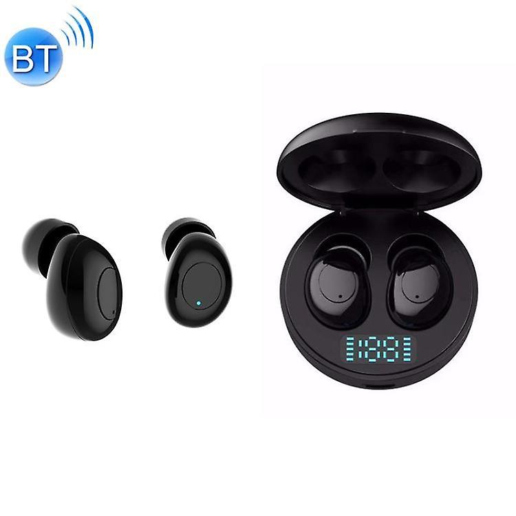 Cool Headphones Headsets J1 TWS Digital Display Bluetooth V5.0 Wireless Earphones with LED Charging Box(Black) earphone