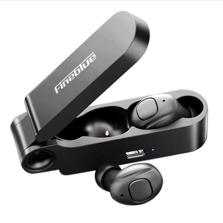 Cool Headphones Headsets Fineblue F MAX TWS Bluetooth Earphone Wireless Earbud Stereo with Charging Box(Black) earphone