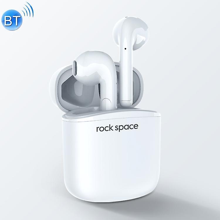 Cool Headphones Headsets ROCK Space EB100 TWS Bluetooth 5.0 Waterproof Wireless Stereo Bluetooth Headset(White) earphone