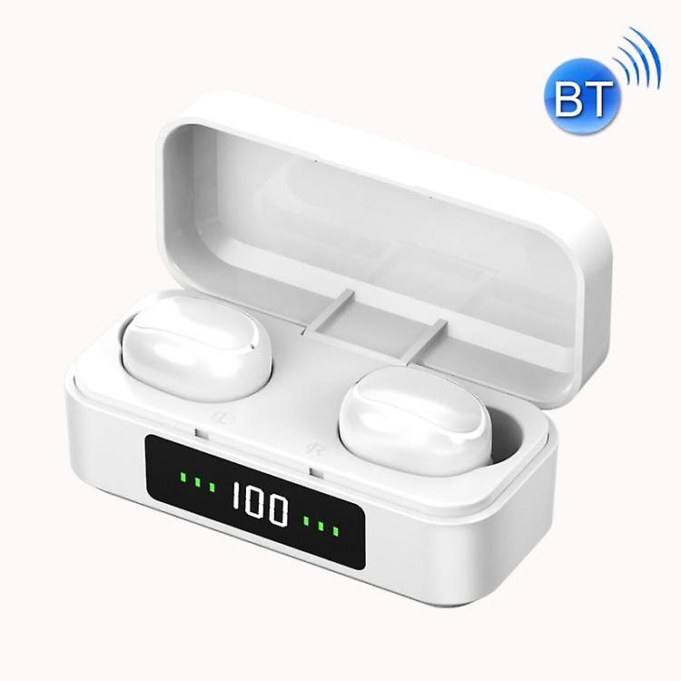 Cool Headphones Headsets TWS Noise Cancelling In-Ear Digital Display Touch Wireless Bluetooth Earphone(White) earphone