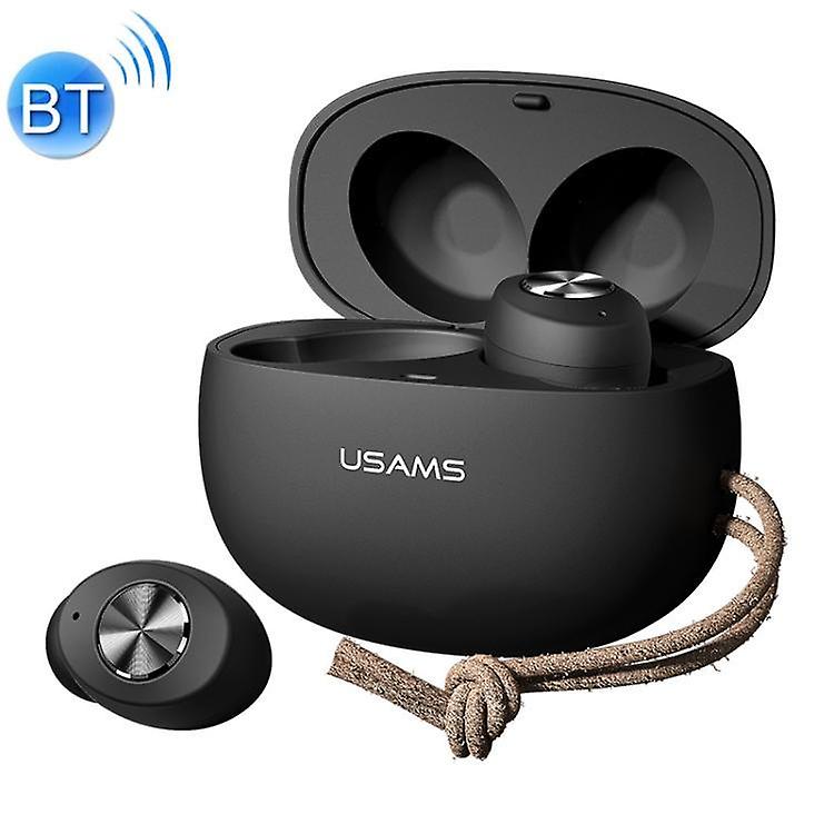 Cool Headphones Headsets USAMS USAMS-ES001 Bluetooth 5.0 Mini TWS Binaural Wireless Bluetooth Earphone(Black) earphone