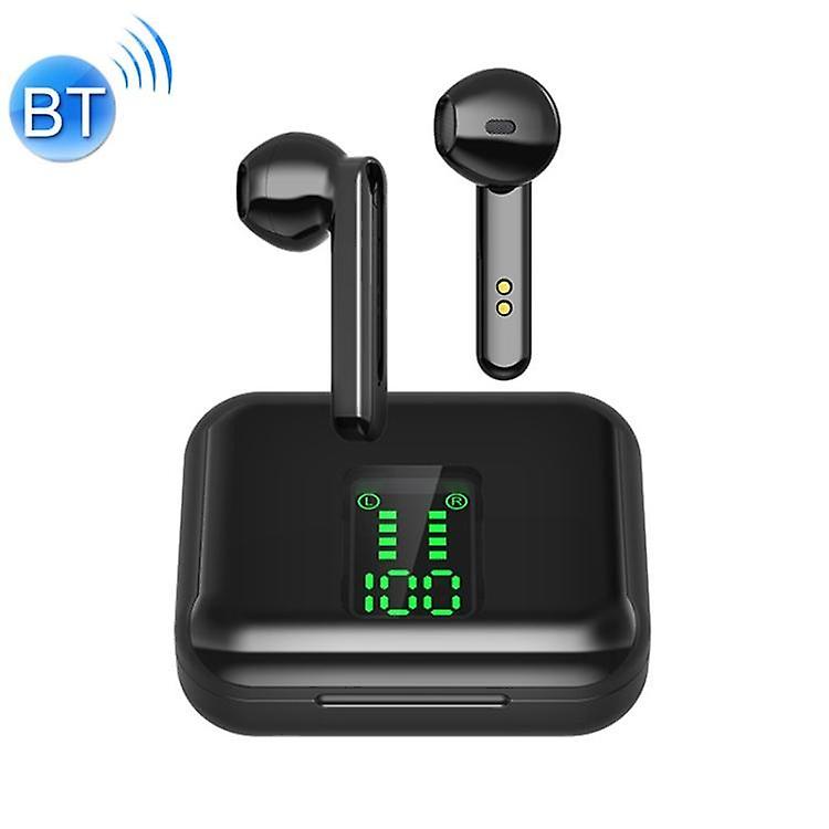 Cool Headphones Headsets L12 Bluetooth 5.0 TWS Touch Digital Display Wireless Bluetooth Earphone with Charging Box(Black) earphone