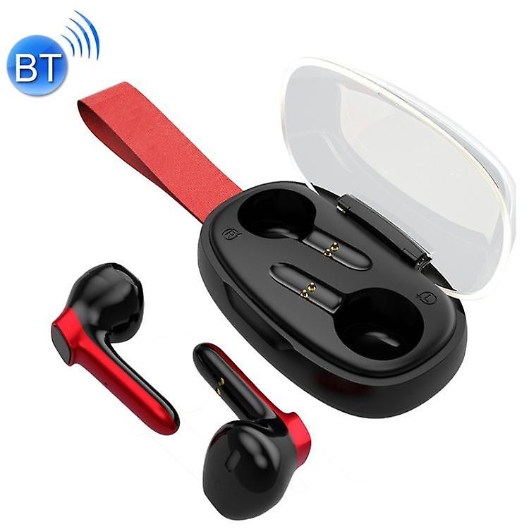 Headphones Headsets B60 TWS Binaural Digital Display Noise Cancelling Touch Wireless Bluetooth Earphone (Red Black) accessories