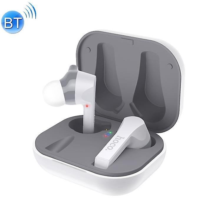 Cool Headphones Headsets Hoco ES34 Bluetooth 5.0 Pleasure Wireless Bluetooth Earphone with Charging Box (White) earphone