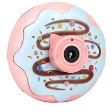 Load image into Gallery viewer, 12.5*7*12.5cm pink Bubble Blowing Toys Donut bubble machine electric light and music automatic bubble blowing camera children&#39;s toy AZ19245

