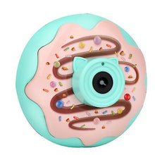 Load image into Gallery viewer, 12.5*7*12.5cm blue Bubble Blowing Toys Donut bubble machine electric light and music automatic bubble blowing camera children&#39;s toy AZ19243
