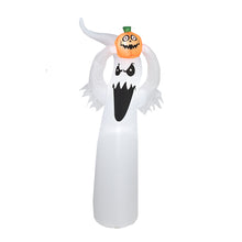 Lade das Bild in den Galerie-Viewer, 1.8 M Halloween Glowing Inflation Model, White Ghost Little Ghost Lifting Pumpkin Yard Balloons Decoration
