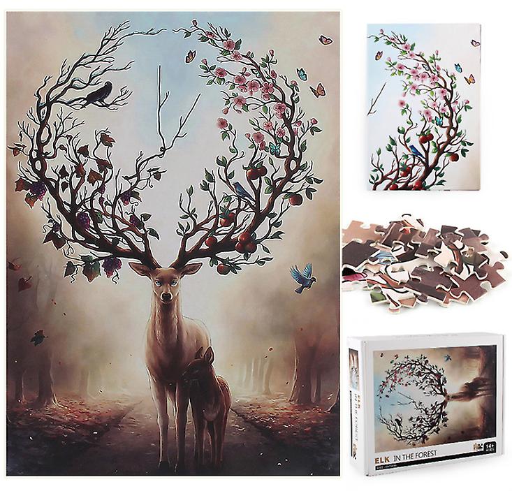 1000Pcs Decompression Jigsaw Educational Puzzles Toys,Elk Jigsaw AZ13829
