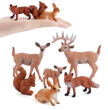 Load image into Gallery viewer, 3PCS A# Simulation animal deer squirrel red fox animal model set mini forest animal statue birthday gift toy
