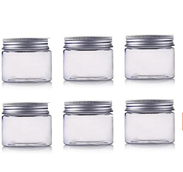 12pcs 150g PET plastic transparent empty cosmetic container box with aluminum lid, kitchen seasoning jar, candy jar AZ10574