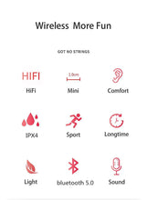 Load image into Gallery viewer, Cool Headphones Headsets Mini bluetooth V5.0 Wireless Bass In-ear Neckband Earphone Headphone With Mic earphone
