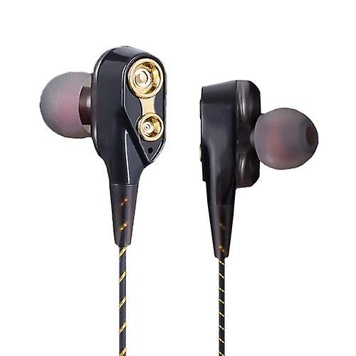 Headphones Headsets Dual Moving Coils In-Ear Earphones earphone Black