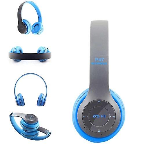 Cool Headphones Headsets Wireless BT Stereo Headset earphone BLUE