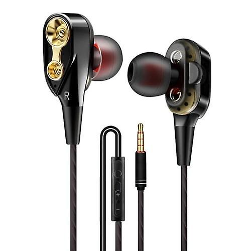 Headphones Headsets Dual-Dynamic 3.5mm Noise Isolation Sport In-ear Earphone earphone Black