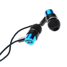 Load image into Gallery viewer, Headphones Headsets Braided wiring in-ear plating headset mobile earphone black and blue
