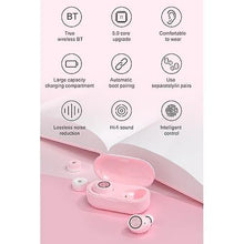 Load image into Gallery viewer, Headphones Headsets TWS-TW60 Sports Earphones Stereo Wire-less BT5.0 Earbuds PINK
