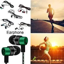 Load image into Gallery viewer, Headphones Headsets Braided wiring in-ear plating headset mobile earphone black and blue

