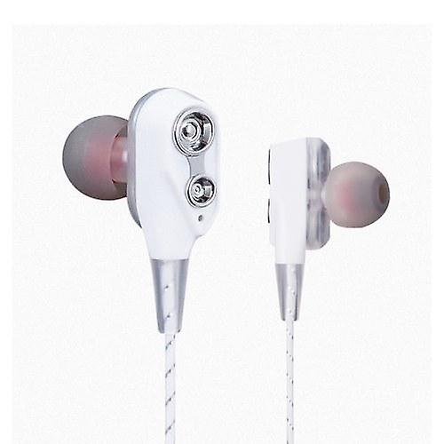 Headphones Headsets Dual Moving Coils In-Ear Earphones earphone White