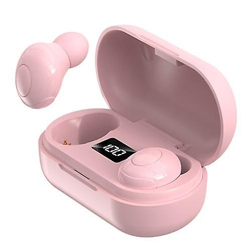 Cool Headphones Headsets BT Earphones Intelligent Charge Warehouse Digital Display Mini No Wire BT Sports Earphones earphone Pink