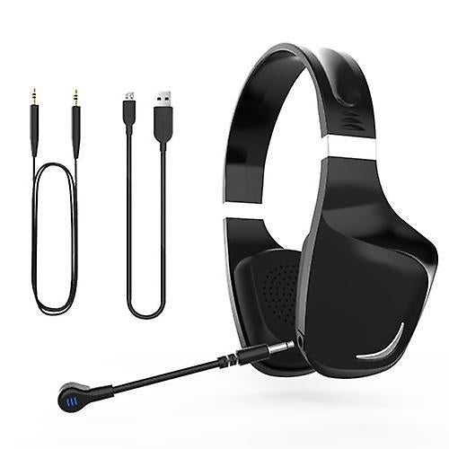 Headphones Headsets Noise Reduction Stereo Gaming Headset BT5.0 Connection Connecting 3.5mm Port Wired Earphone Black