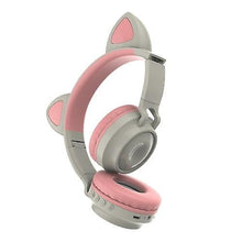 Load image into Gallery viewer, Headphones Headsets ZW-028 Glowing Cat Wireless Bluetooth Headset Gray Pink
