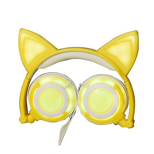 Headphones Headsets Headphone Cat Ears Earlaps With LED Light Rechargable Battery accessories