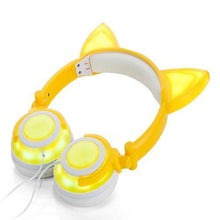 Load image into Gallery viewer, Headphones Headsets Headphone Cat Ears Earlaps With LED Light Rechargable Battery accessories
