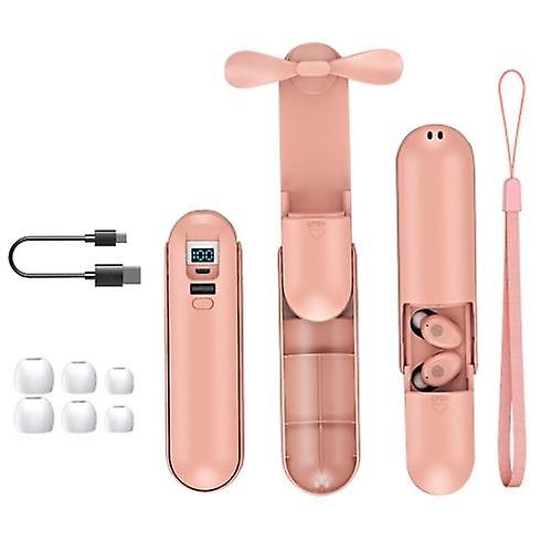 Headphones Headsets F7 BT5.0 Earphone True Wirelessly Stereo Headset Sport In-ear Headphone Mini Fan earphone Pink