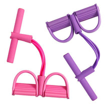 Load image into Gallery viewer, 26.5*60cm pink Pedal tensioner three-tube pedal elastic rope multifunctional fitness equipment AZ18298
