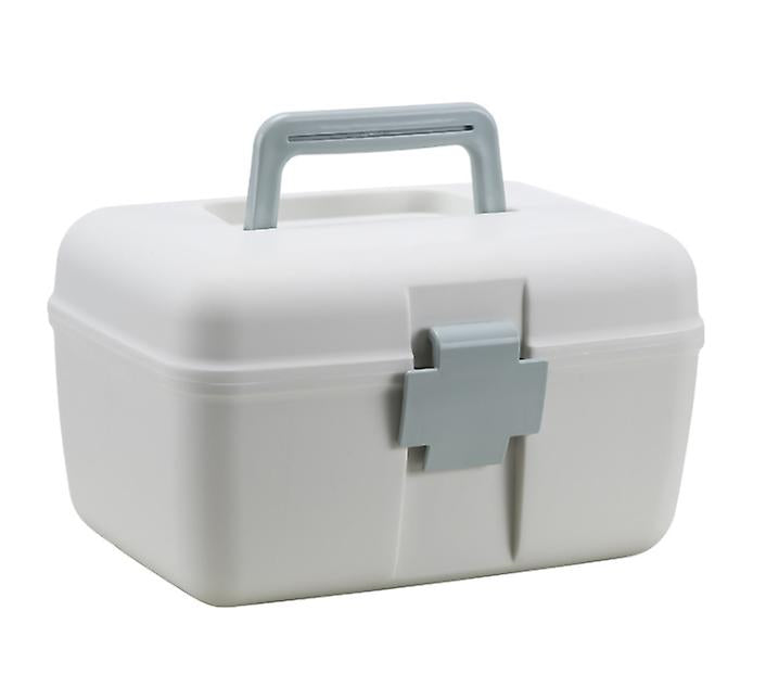 24.5x18.5x14.5cm blue Multifunctional medicine cabinet household portable portable medicine double-layer storage box AZ15334