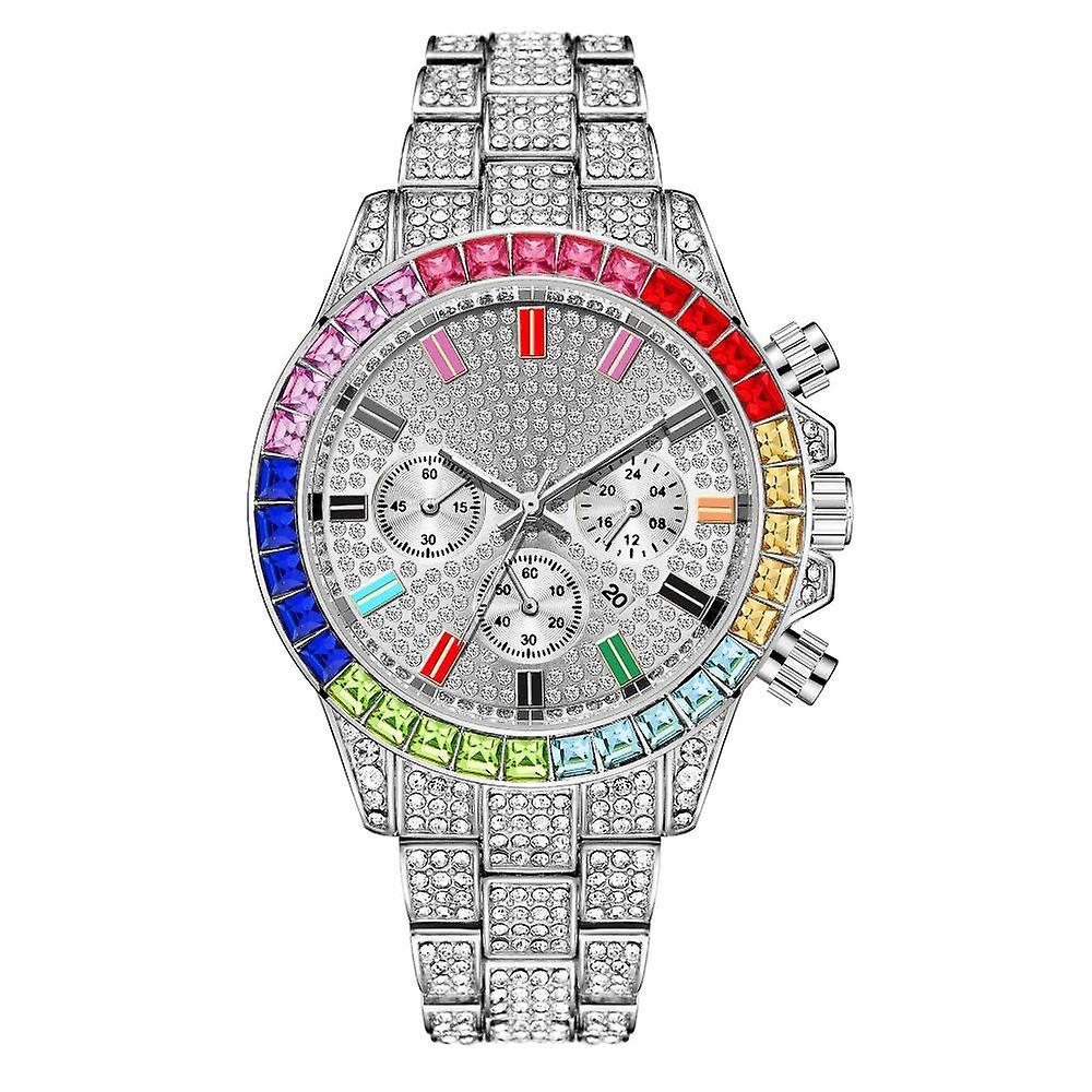 Silver Watches Unique Calendar Watch Clock Steel Quartz Watches
