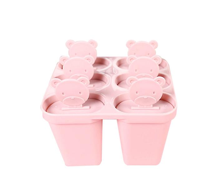 2Pcs pink 6-cell DIY combination popsicle ice cream mold, sorbet mold with lid AZ18079