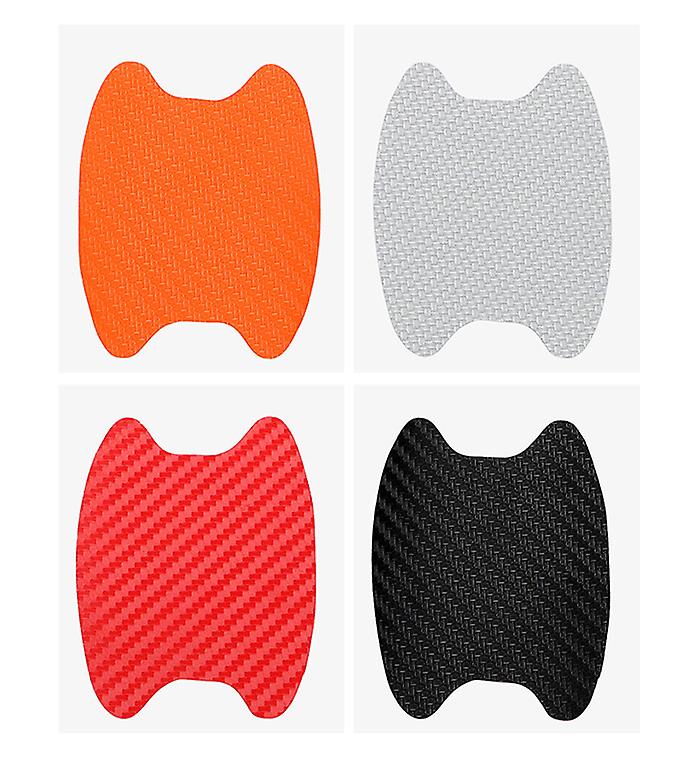 2Pcs white 4Pcs/Set Car Door Sticker Carbon Fiber Scratches Resistant Cover Auto Handle Protection Film AZ19451