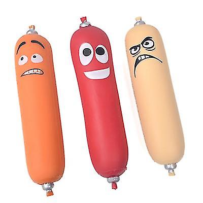 2Pcs orange TPR sand-filled simulation hot dog, stretchable Squeeze decompression vent toy AZ12488