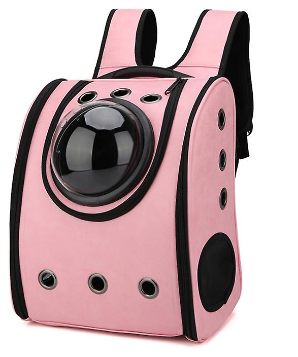 32*20*40cm light pink Space capsule pet backpack PU pet breathable bag small cat and dog outing backpack AZ22010