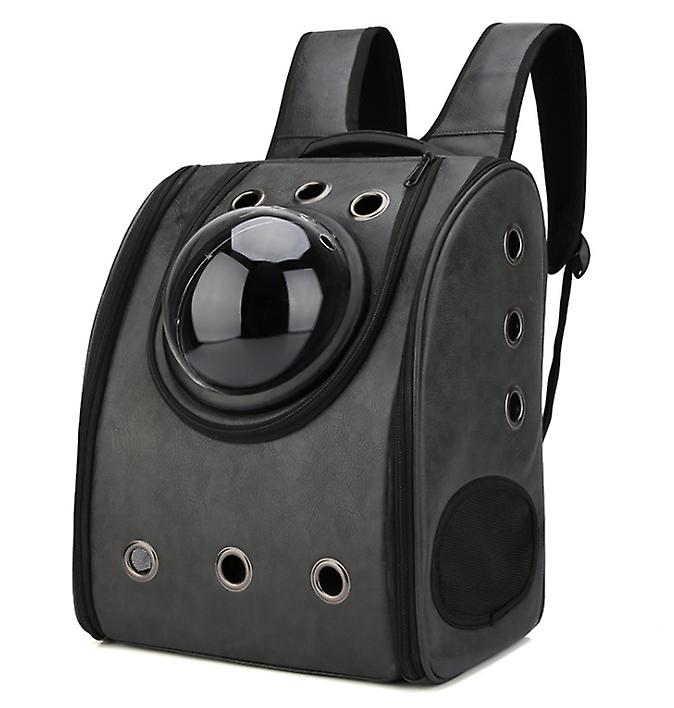 32*20*40cm black Space capsule pet backpack PU pet breathable bag small cat and dog outing backpack AZ22008