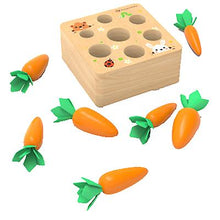 Lade das Bild in den Galerie-Viewer, 12.5*12.5*5.5cm Pulling carrot puzzle wooden children&#39;s inserting carrot game 1-5 years old boys and girls toys AZ11487
