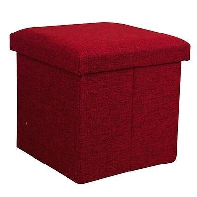 31*31*31cm red 31cm linen edging folding storage stool with lid storage box AZ11888