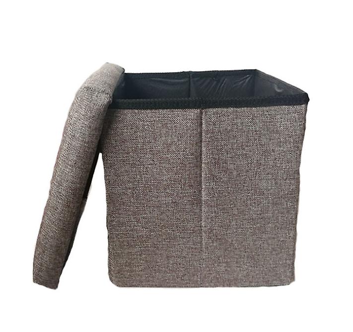 31*31*31cm grey 31cm linen edging folding storage stool with lid storage box AZ11887