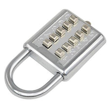 Load image into Gallery viewer, 2Pcs silver Key combination lock metal alloy padlock button blind lock anti-theft door padlock old man lock fixed padlock AZ19508
