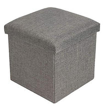 Lade das Bild in den Galerie-Viewer, 31*31*31cm grey 31cm linen edging folding storage stool with lid storage box AZ11887
