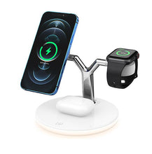 Lade das Bild in den Galerie-Viewer, white 15W 3 in 1 magnetic wireless charger, Apple mobile phone charger, headset, iwatch charger AZ21963
