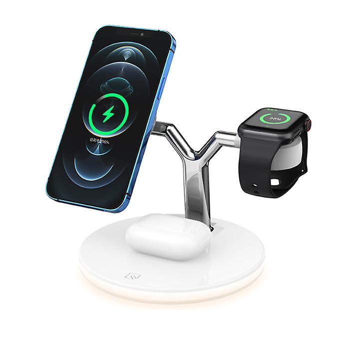 white 15W 3 in 1 magnetic wireless charger, Apple mobile phone charger, headset, iwatch charger AZ21963